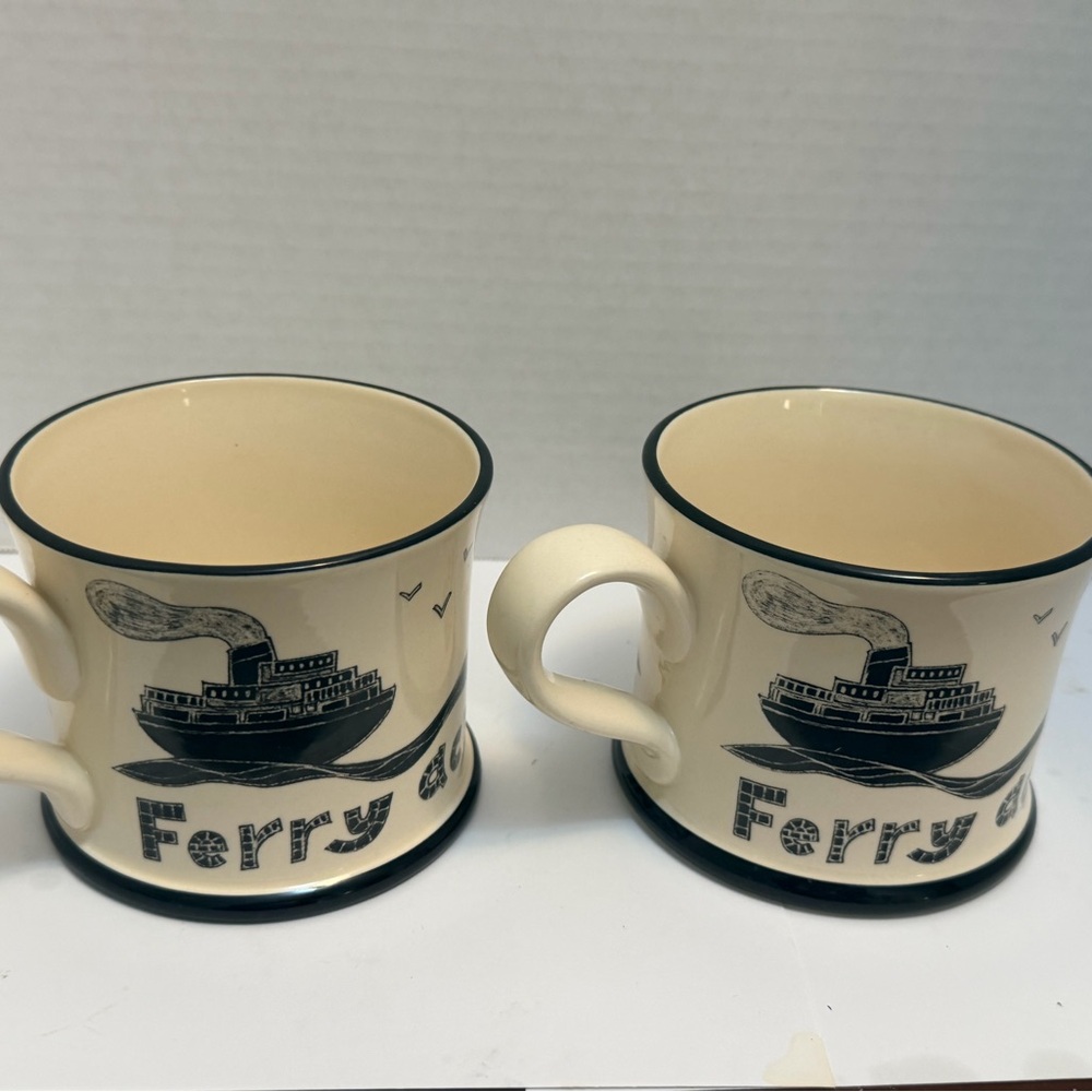 Ferry Themed Cream Mugs Set